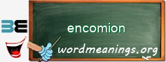 WordMeaning blackboard for encomion